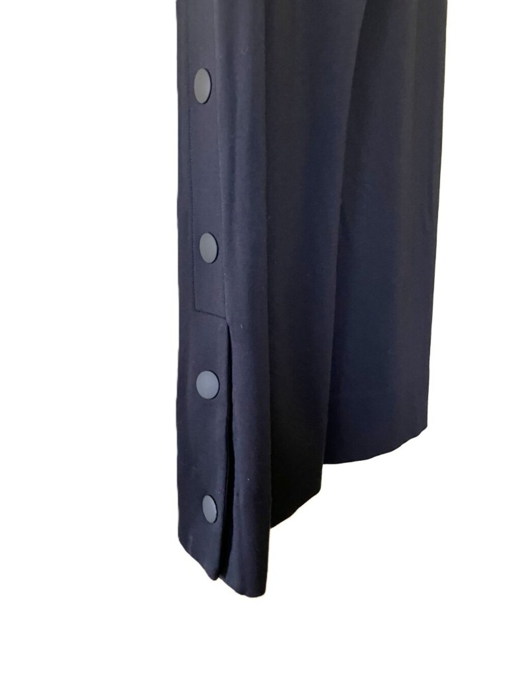 Cabi Black Snap Button Side Vent Wide Leg Knit Pants Medium Style 5867 - Picture 11 of 15